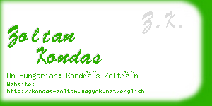 zoltan kondas business card